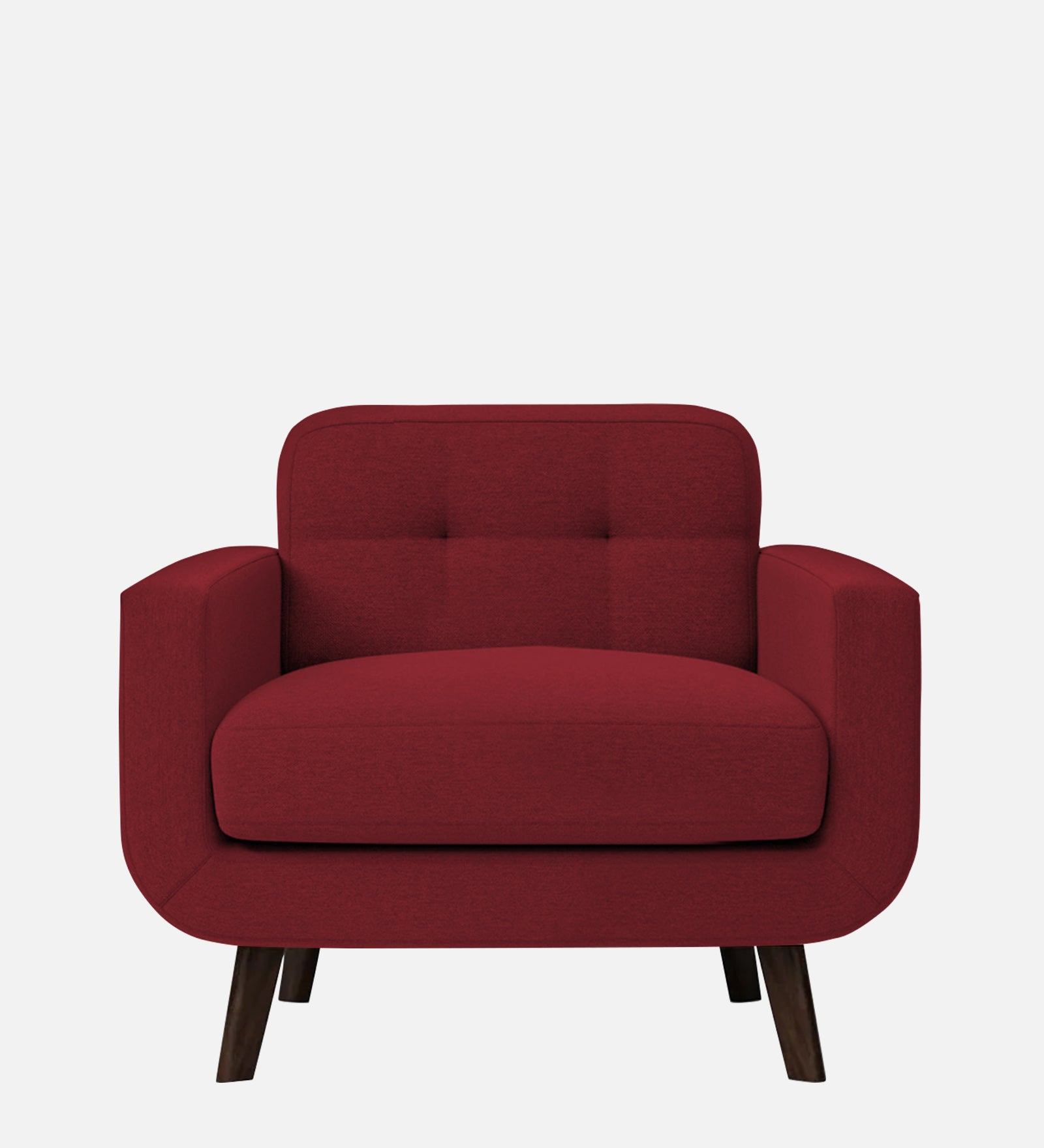 Marsela Fabric 1 Seater Sofa in Chilli Red Colour