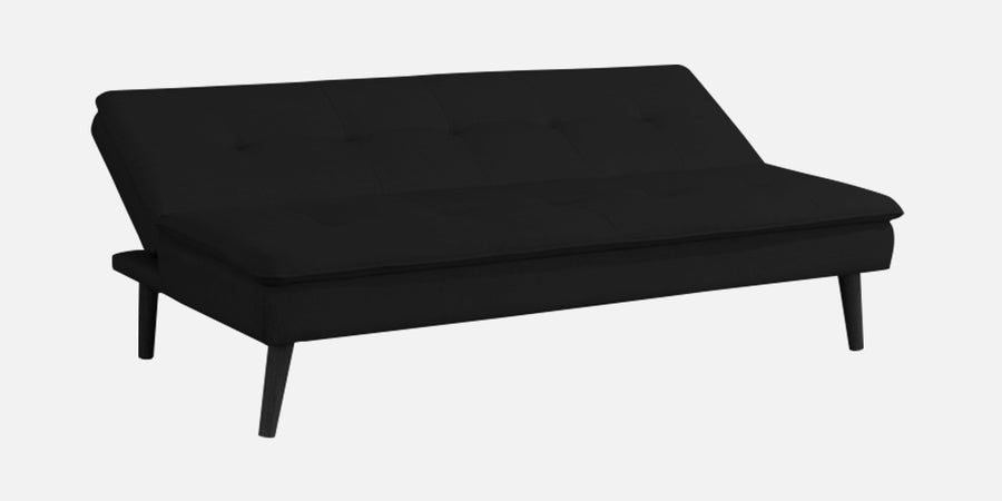 Toner Fabric 3 Seater Convertible Sofa Cum Bed In Zed Black Colour - Febonic Living