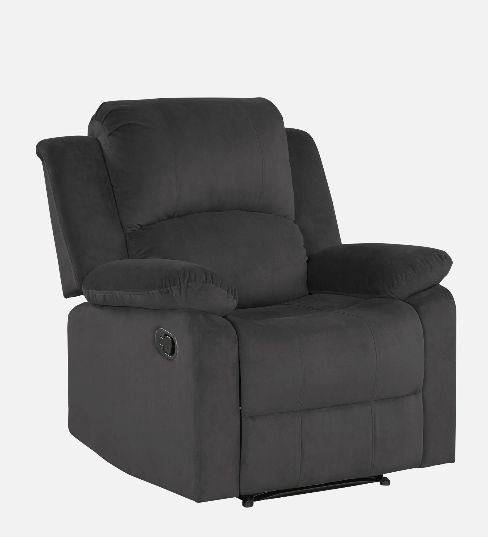 Henry Velvet Manual 1 Seater Recliner In Davy Grey Colour