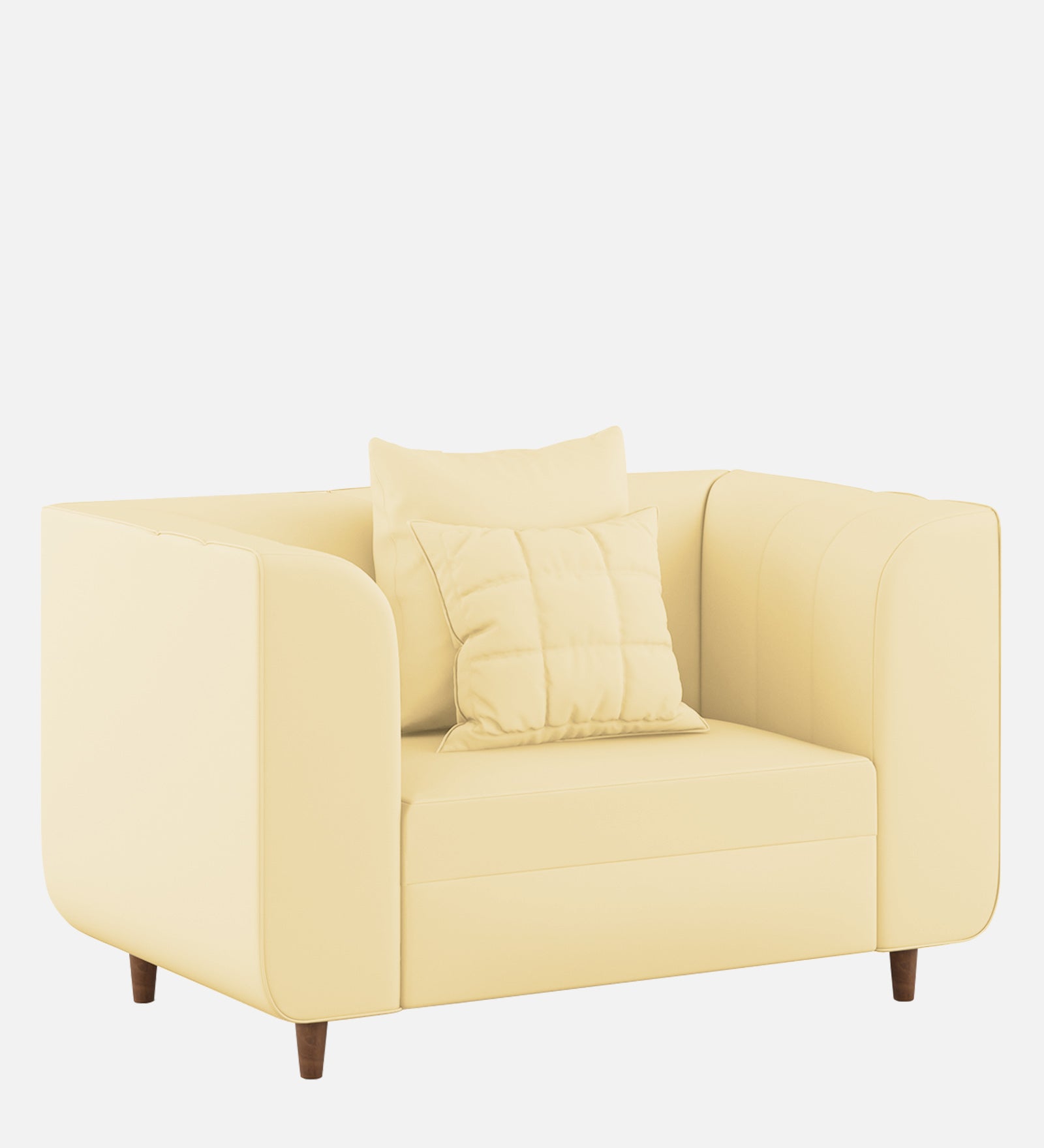 Sumo Velvet 1 Seater Sofa in Sandy Beige Colour