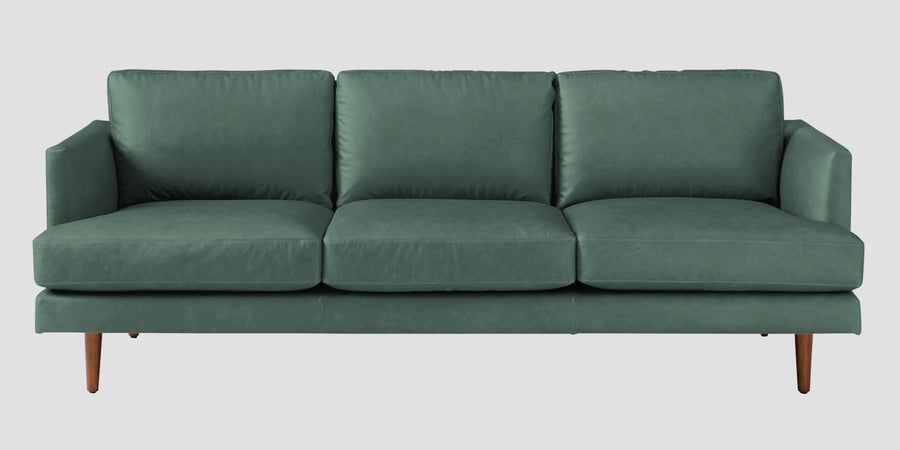 Sterio Leatherette 3 Seater Sofa In Mint Green Colour - Febonic Living