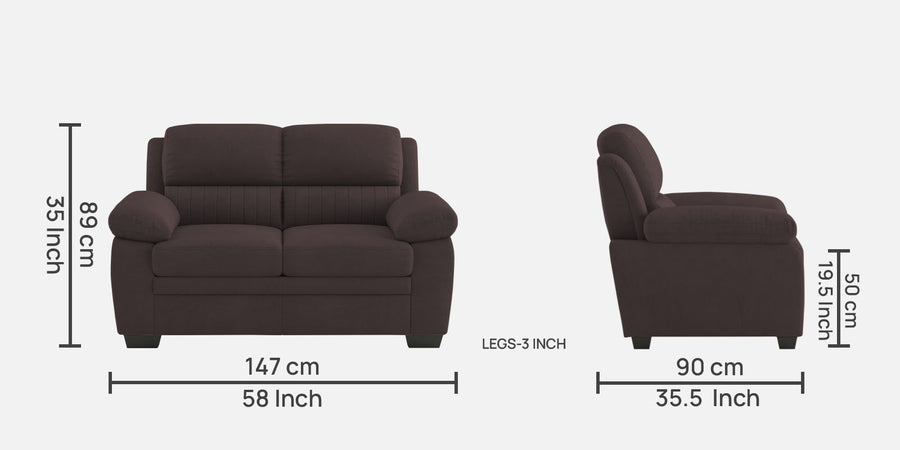 Cantaberry Velvet 2 Seater Sofa In Mocha Brown Colour - Febonic Living