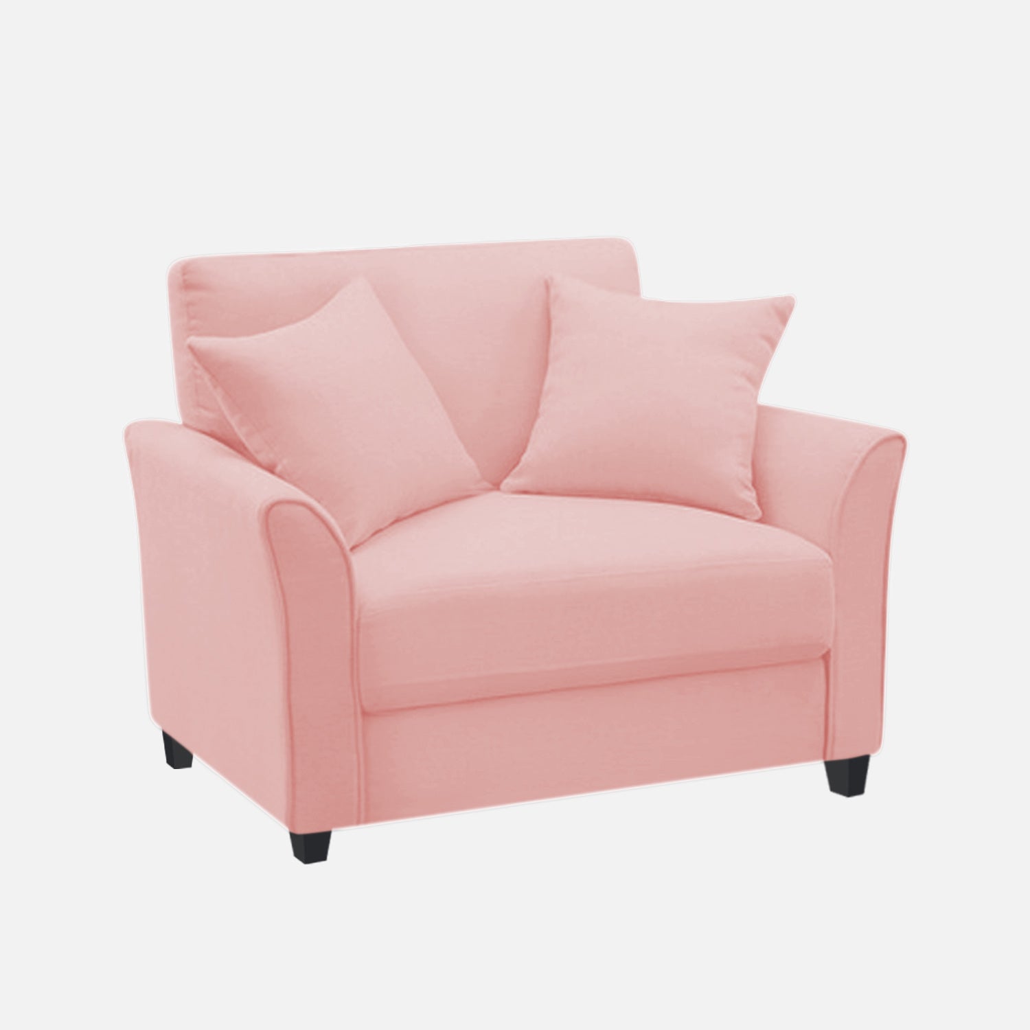 Daroo Velvet 1 Seater Sofa In Millennial Pink Colour