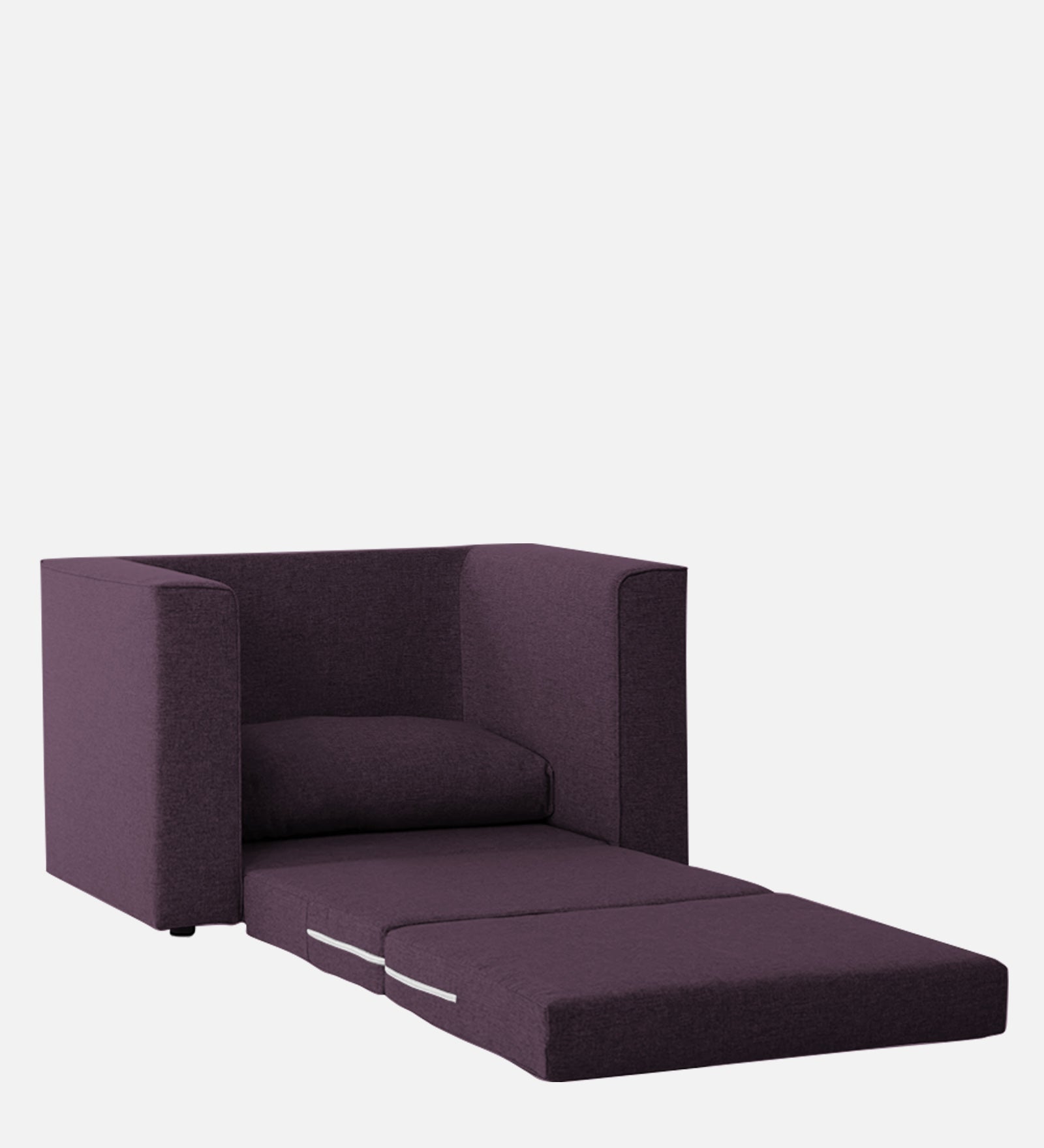 Kenia Fabric 1 Seater Convertible Sofa Cum Bed in Greek Purple Colour