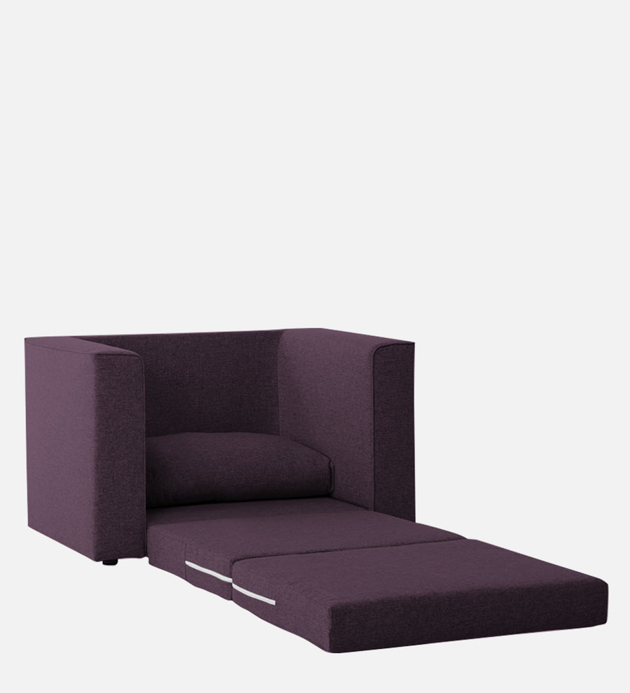 Kenia Fabric 1 Seater Foldable Sofa Cum Bed In Greek Purple Colour - Febonic Living