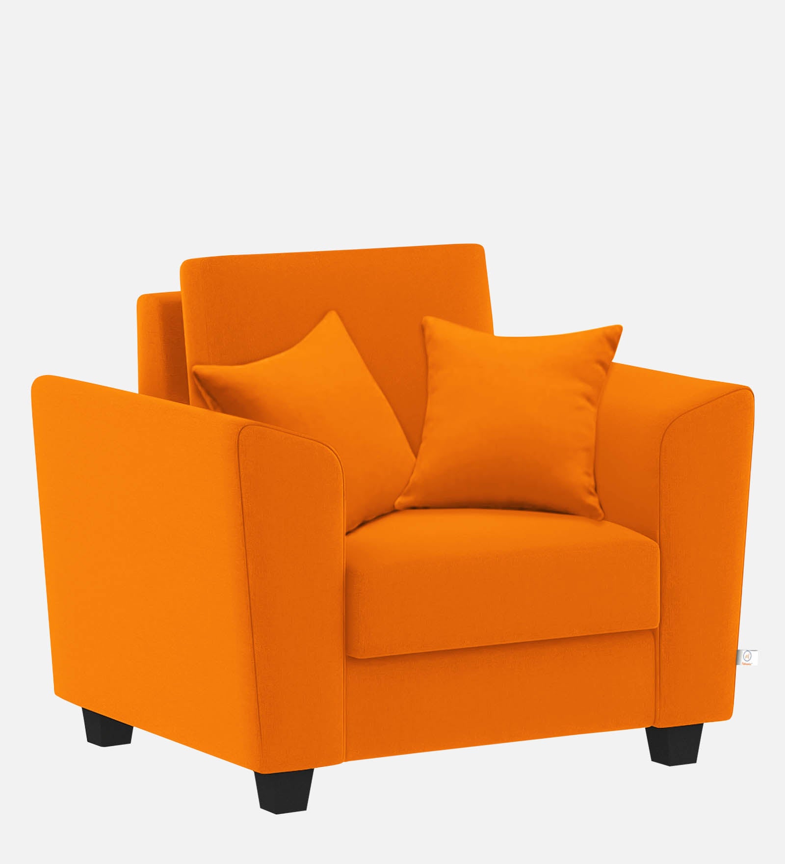 Daku Fabric 1 Seater Sofa in vivid orange Colour