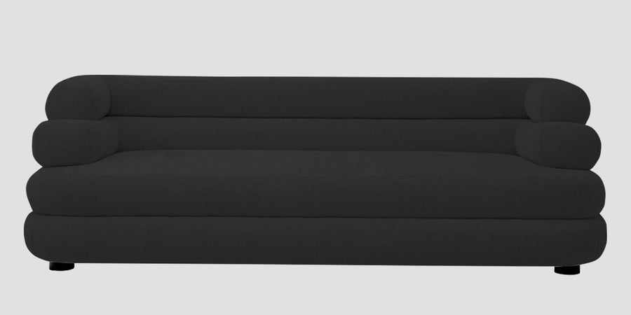 Wener Fabric 3 Seater Sofa In Bitter Black Colour - Febonic Living
