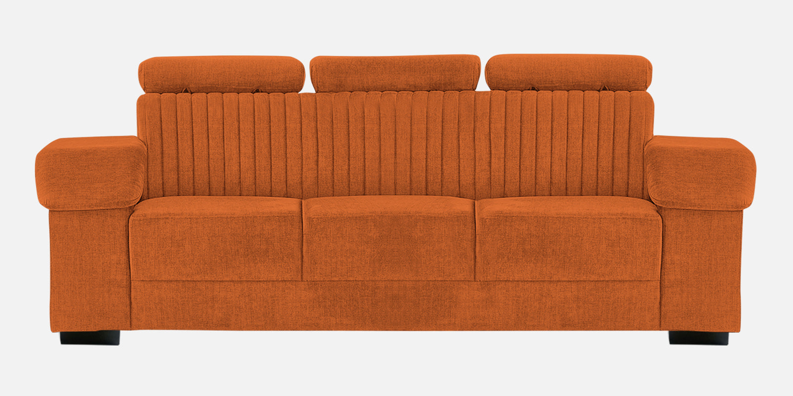 Draco Fabric 3 Seater Sofa In Vivid Orange Colour