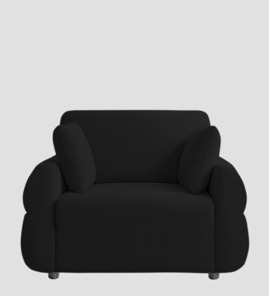 Jack Fabric 1 Seater Sofa In Zed Black Colour - Febonic Living