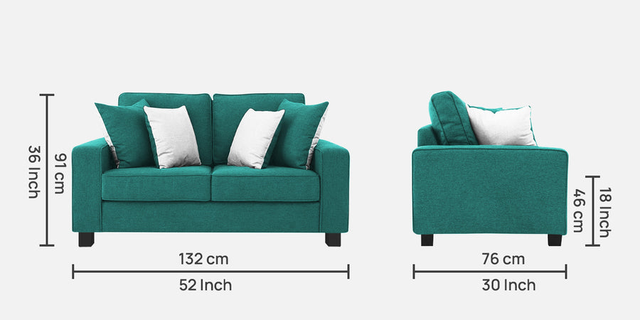 Ladybug Fabric 2 Seater Sofa In Sea Green Colour - Febonic Living