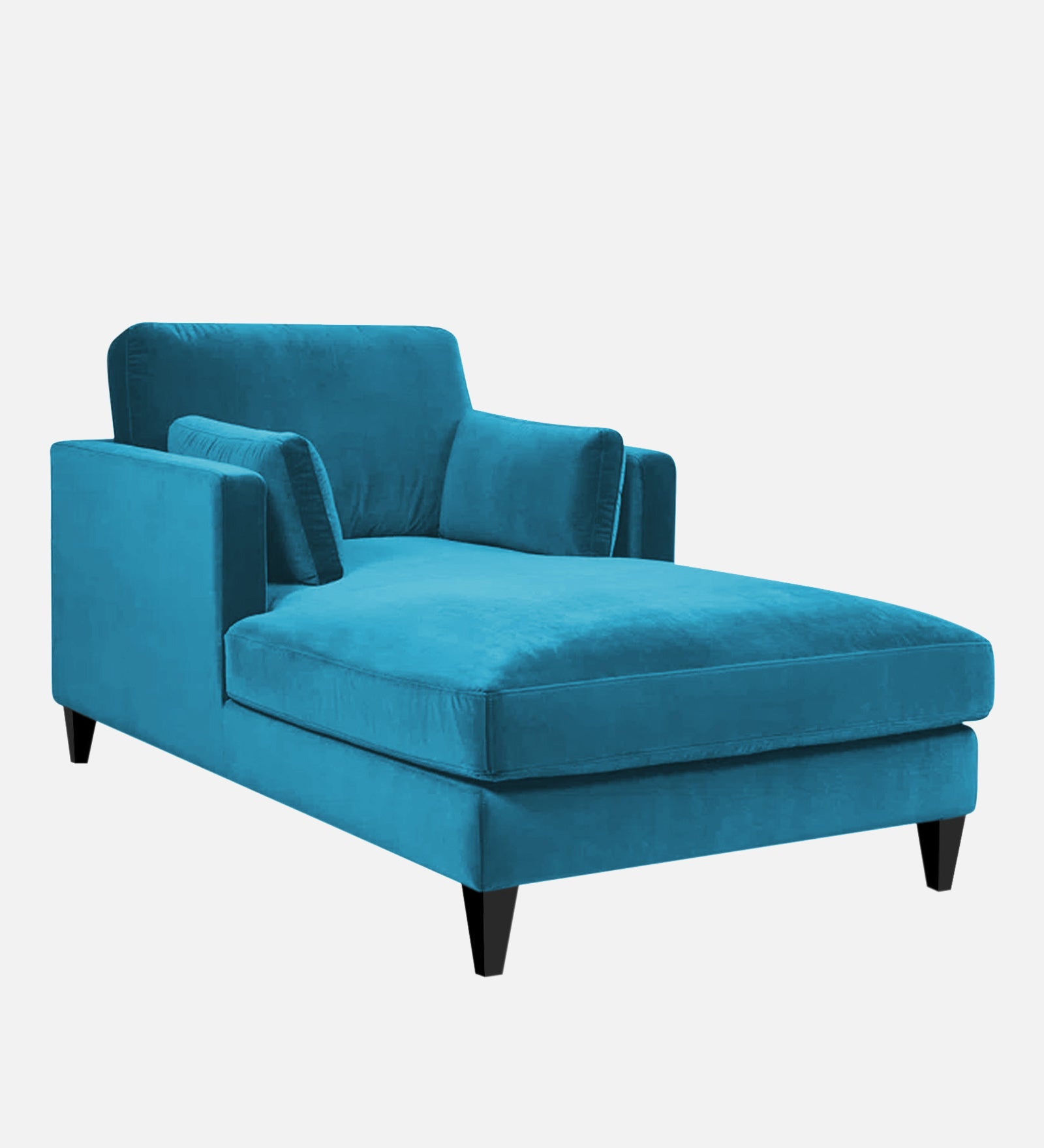 Makou Velvet Chaise Lounger In Aqua blue Colour