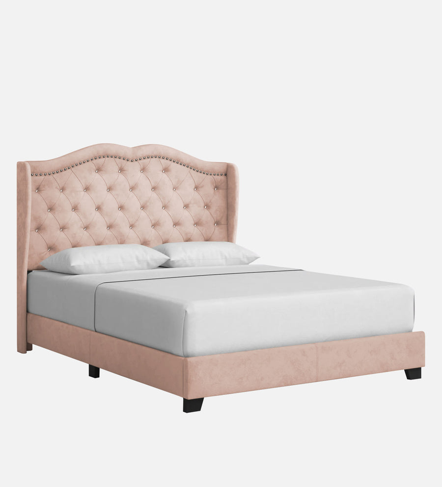Blake Fabric Upholstered Queen Size Bed In Woom Beige Colour - Febonic Living
