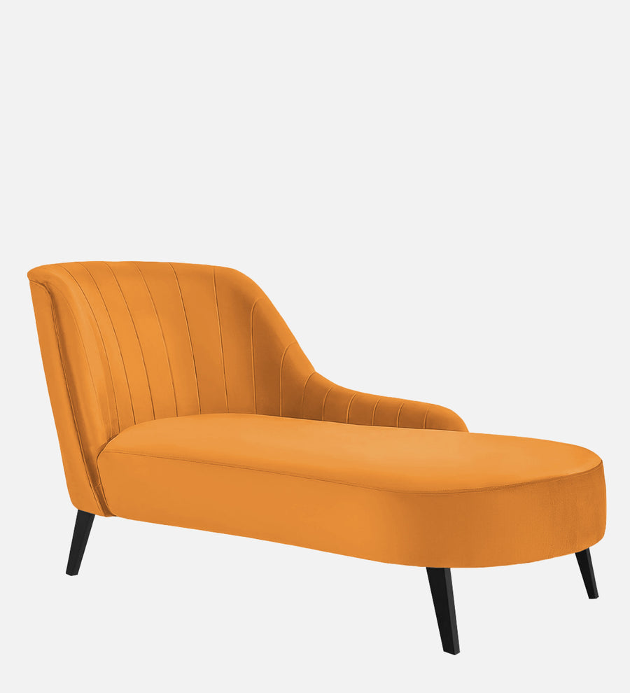 Flora Velvet Rhs Chaise Lounger In Tangerine Orange Colour - Febonic Living