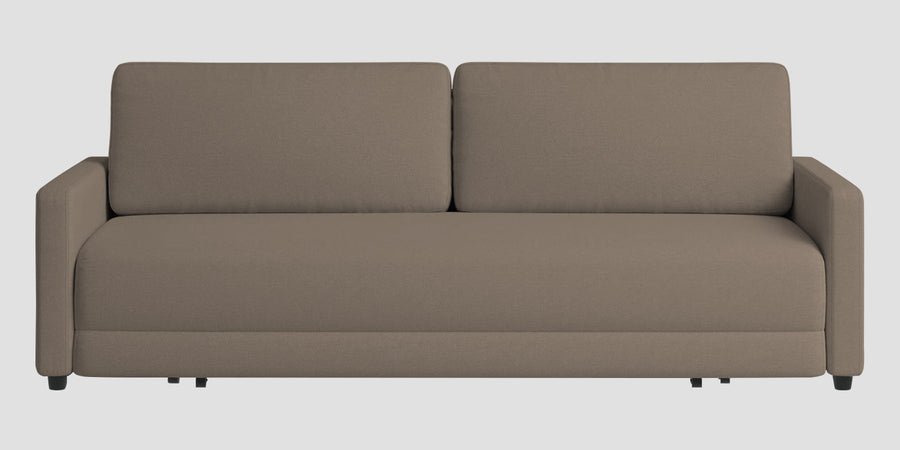 Leora Fabric 3 Seater Convertible Sofa Cum Bed In Hazel Beige Colour - Febonic Living