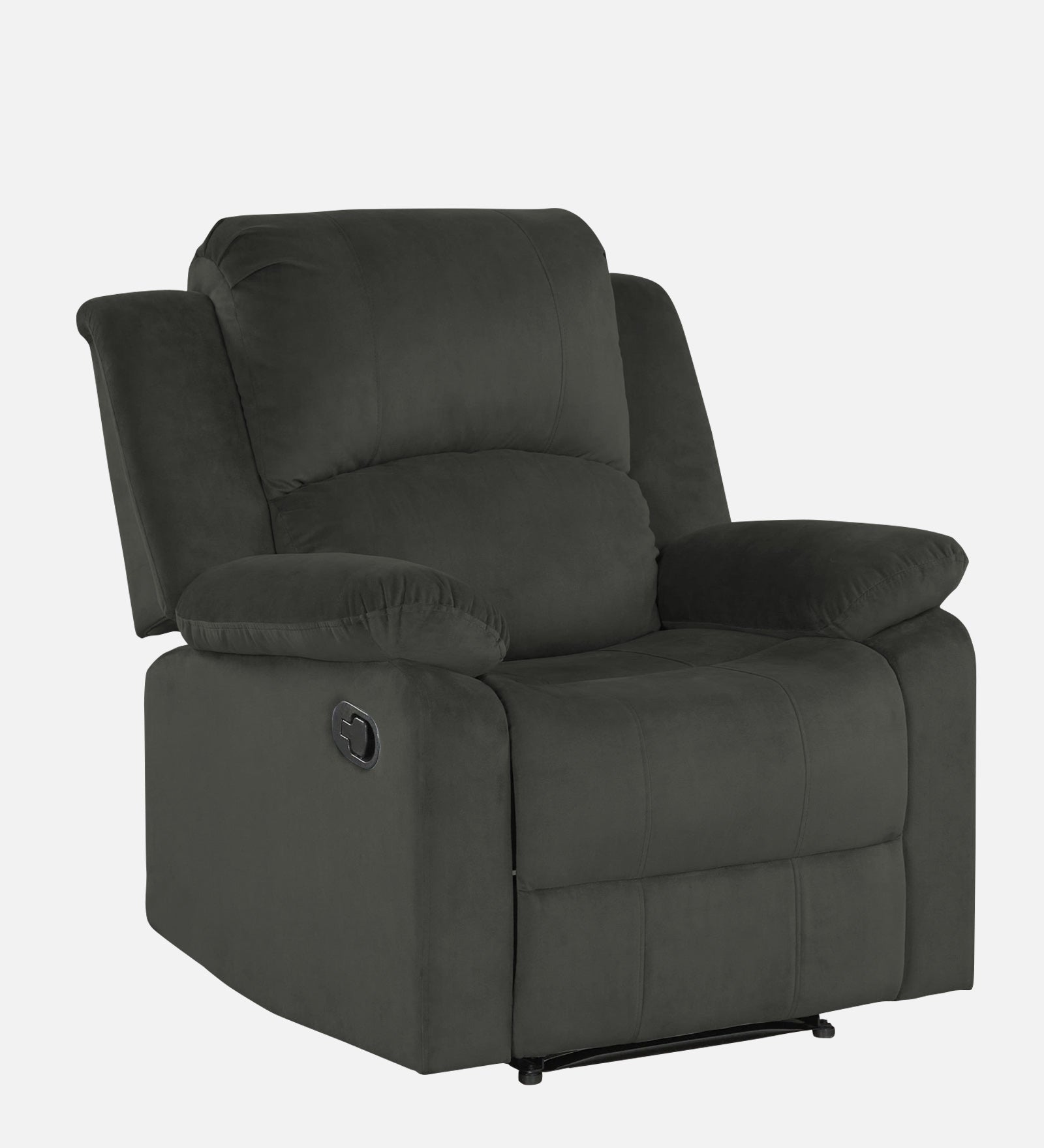 Henry Velvet Manual 1 Seater Recliner In Hory Grey Colour