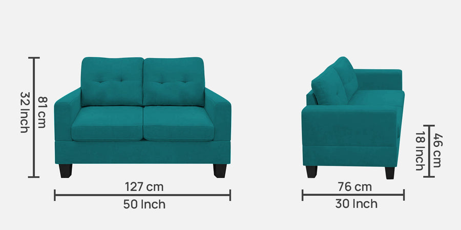 Thomas Fabric 2 Seater Sofa In Sea Green Colour - Febonic Living