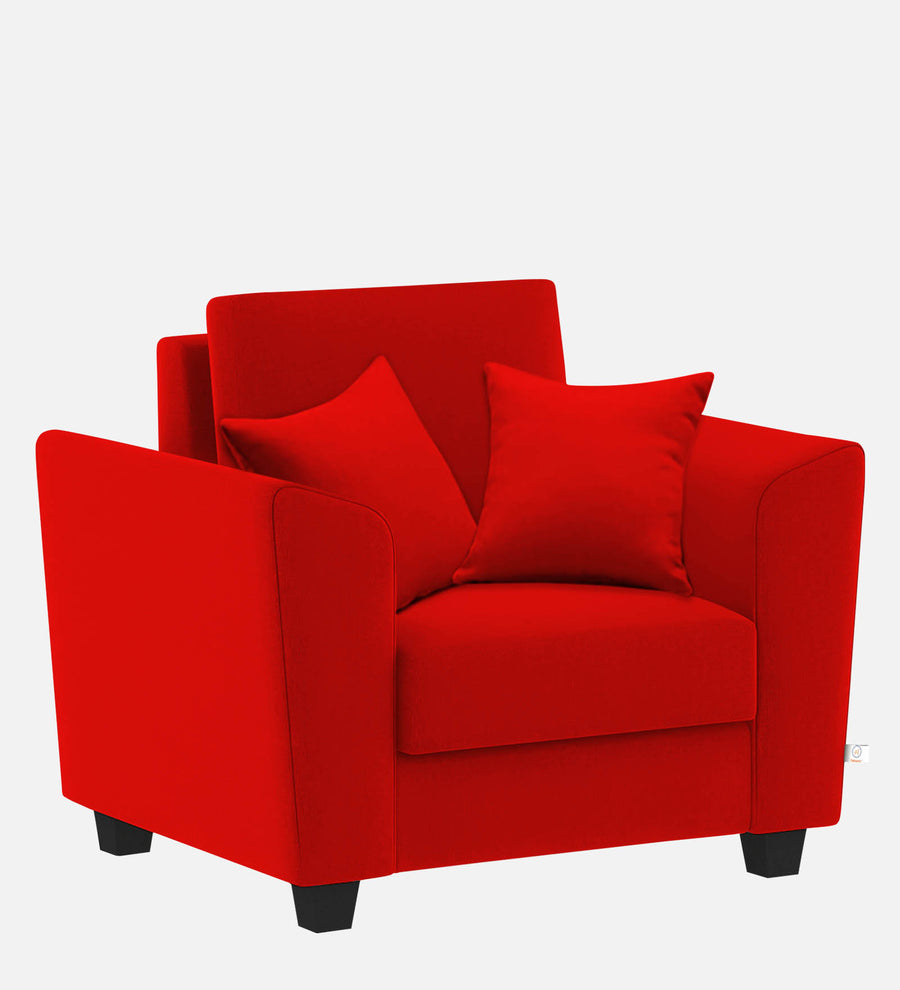 Daku Fabric 1 Seater Sofa In Ruby Red Colour - Febonic Living