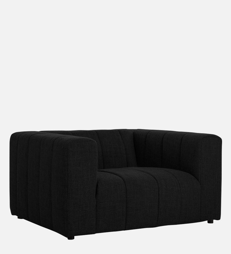 Lara Fabric 1 Seater Sofa In Zed Black Colour - Febonic Living