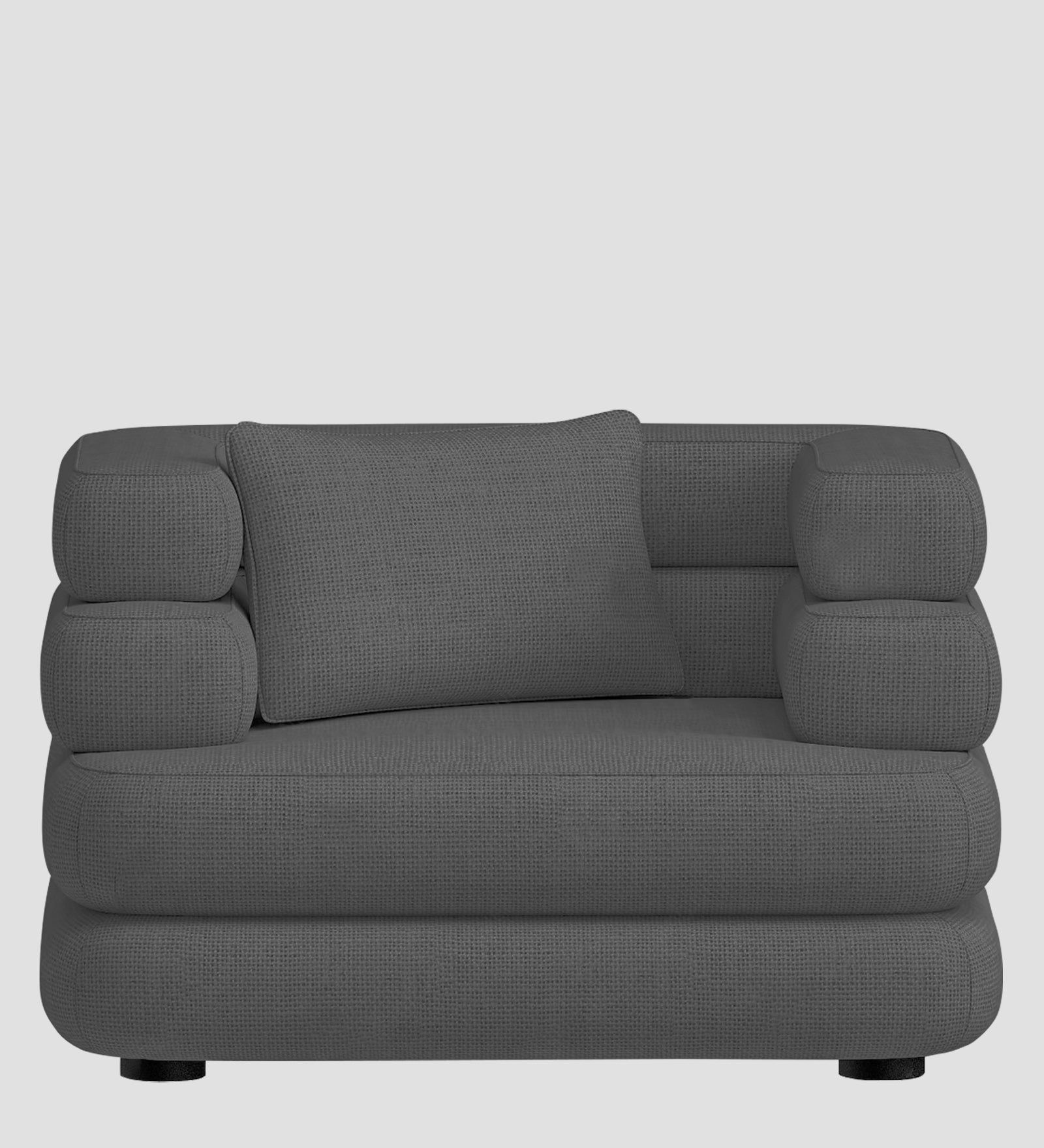 Wener Fabric 1 Seater Sofa in Stone Grey Colour