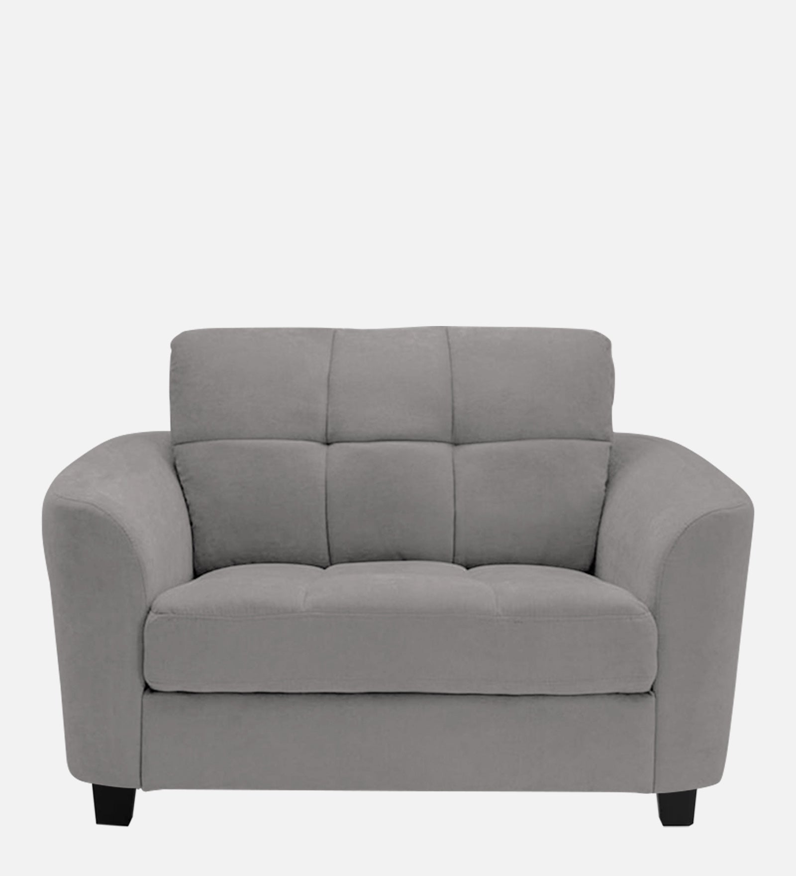 Mulan Fabric 1 Seater Sofa in Silver Grey Colour