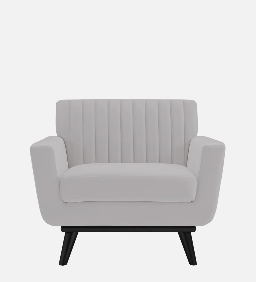 Tucker Velvet 1 Seater Sofa In Light Grey Colour - Febonic Living