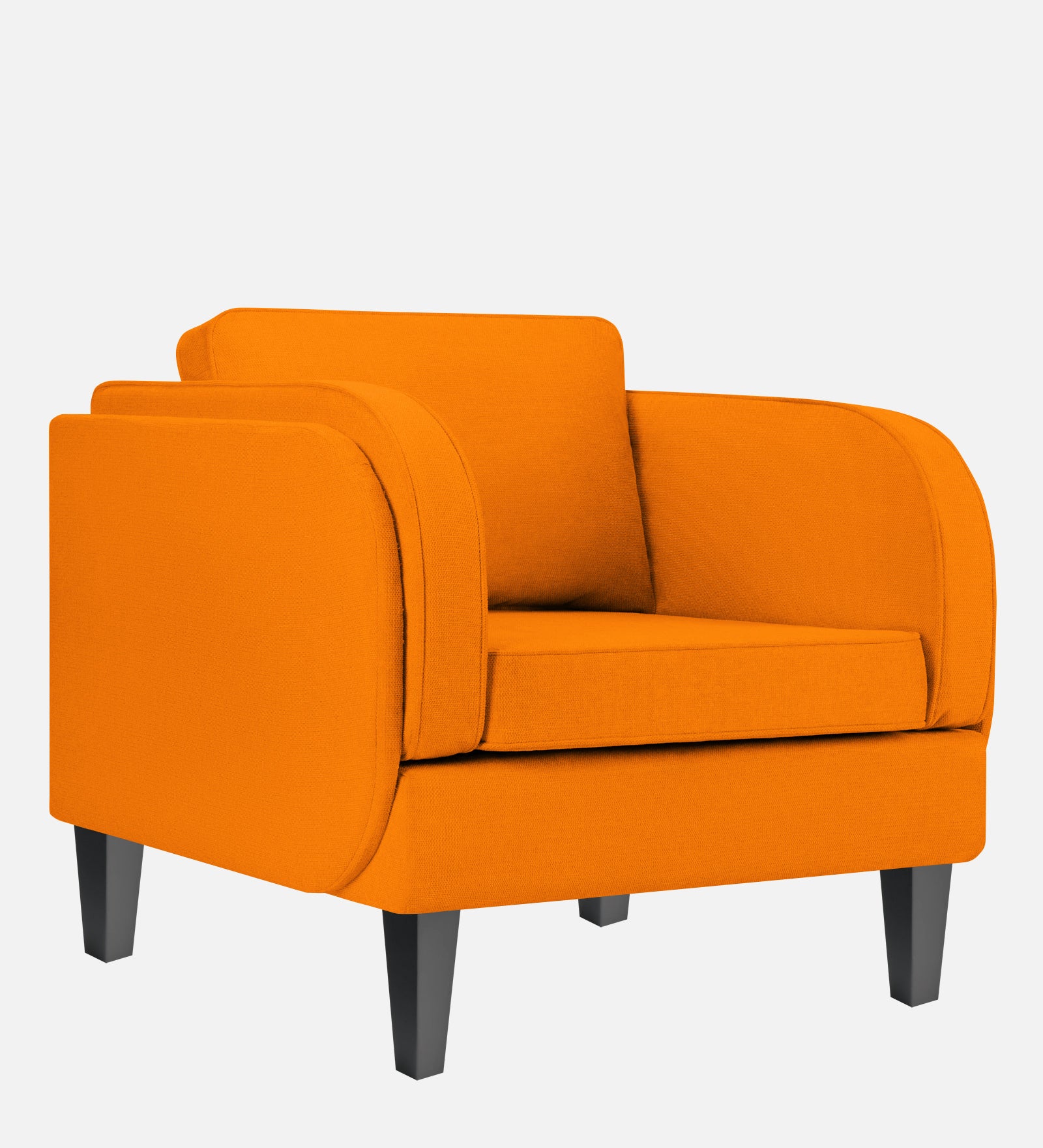 Siddy Fabric 1 Seater Sofa in Vivid Orange Colour