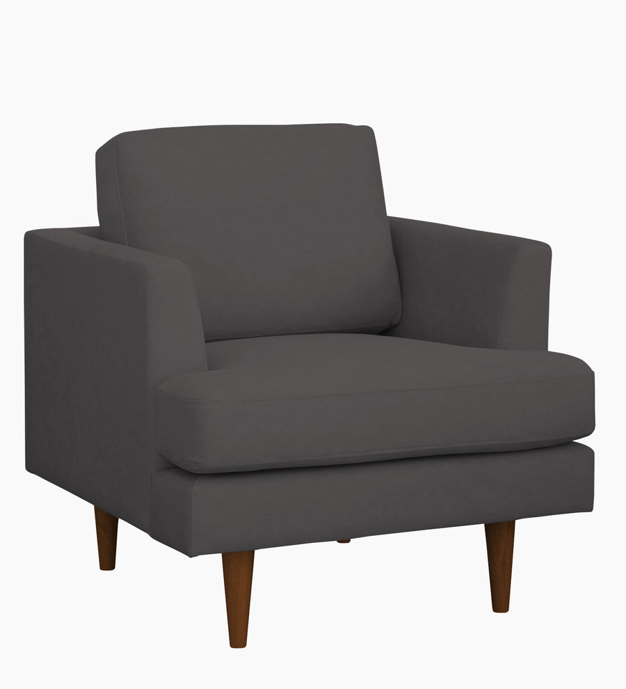 Motra Velvet 1 Seater Sofa In Davy Grey Colour - Febonic Living