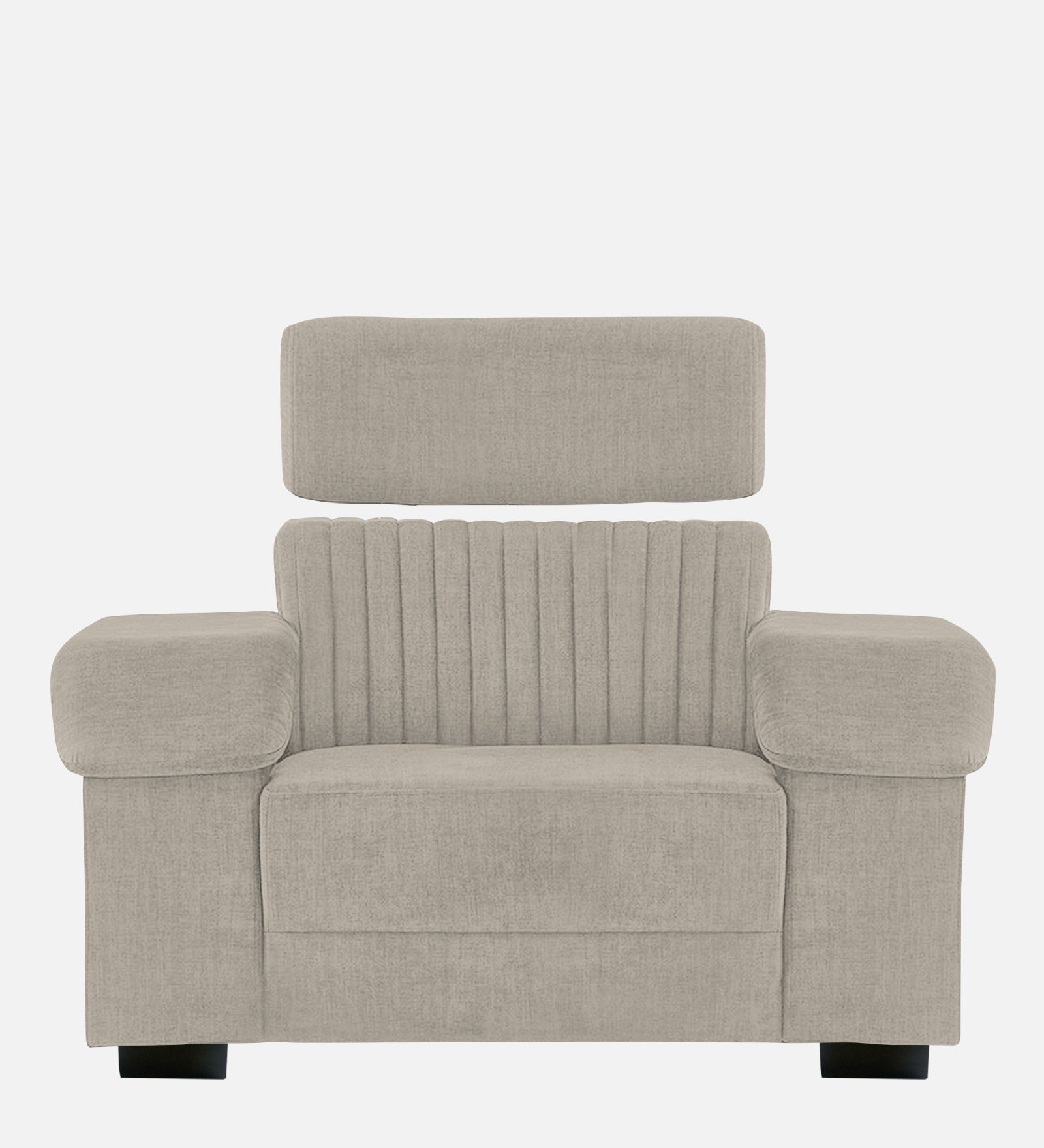 Draco Fabric 1 Seater Sofa In  Ash Grey Colour - Febonic Living