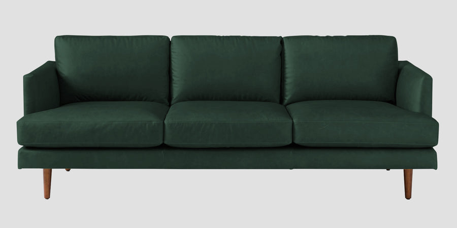 Sterio Leatherette 3 Seater Sofa In Basil Green Colour - Febonic Living