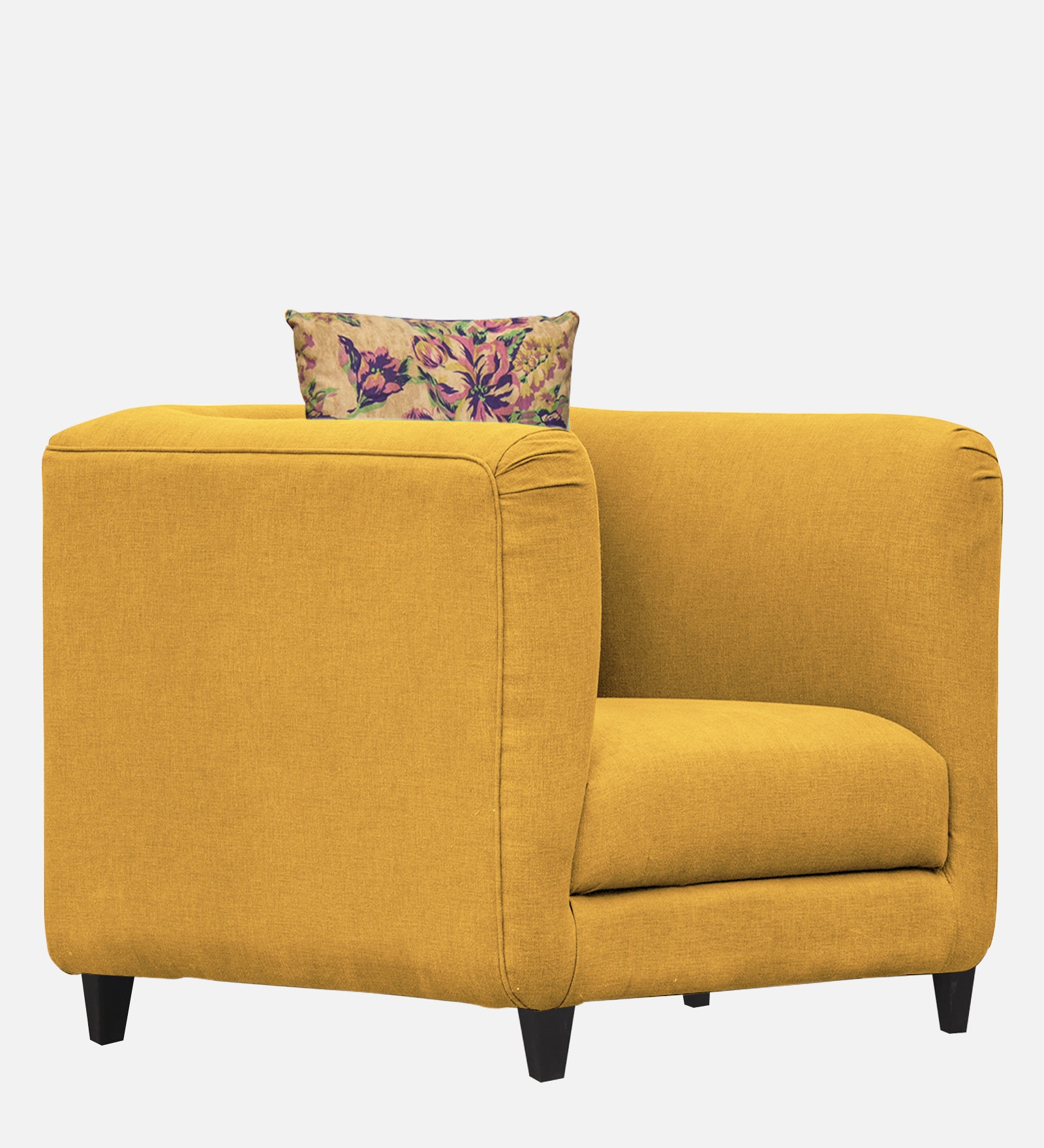 Niki Fabric 1 Seater Sofa in Bold Yellow Colour