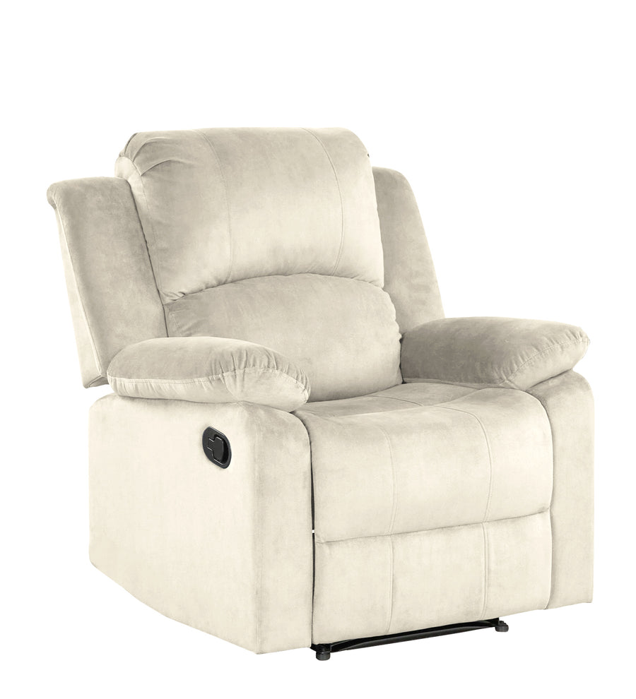 Henry Fabric 1 Seater Motorized Recliner In Ivory Cream Colour - Febonic Living