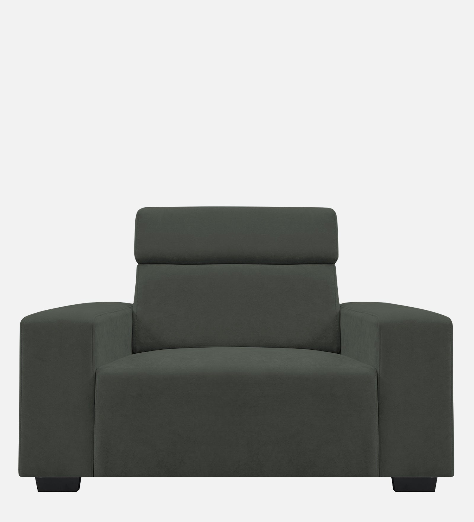 Hiro Fabric 1 Seater Sofa In  I-Land Green Colour - Febonic Living