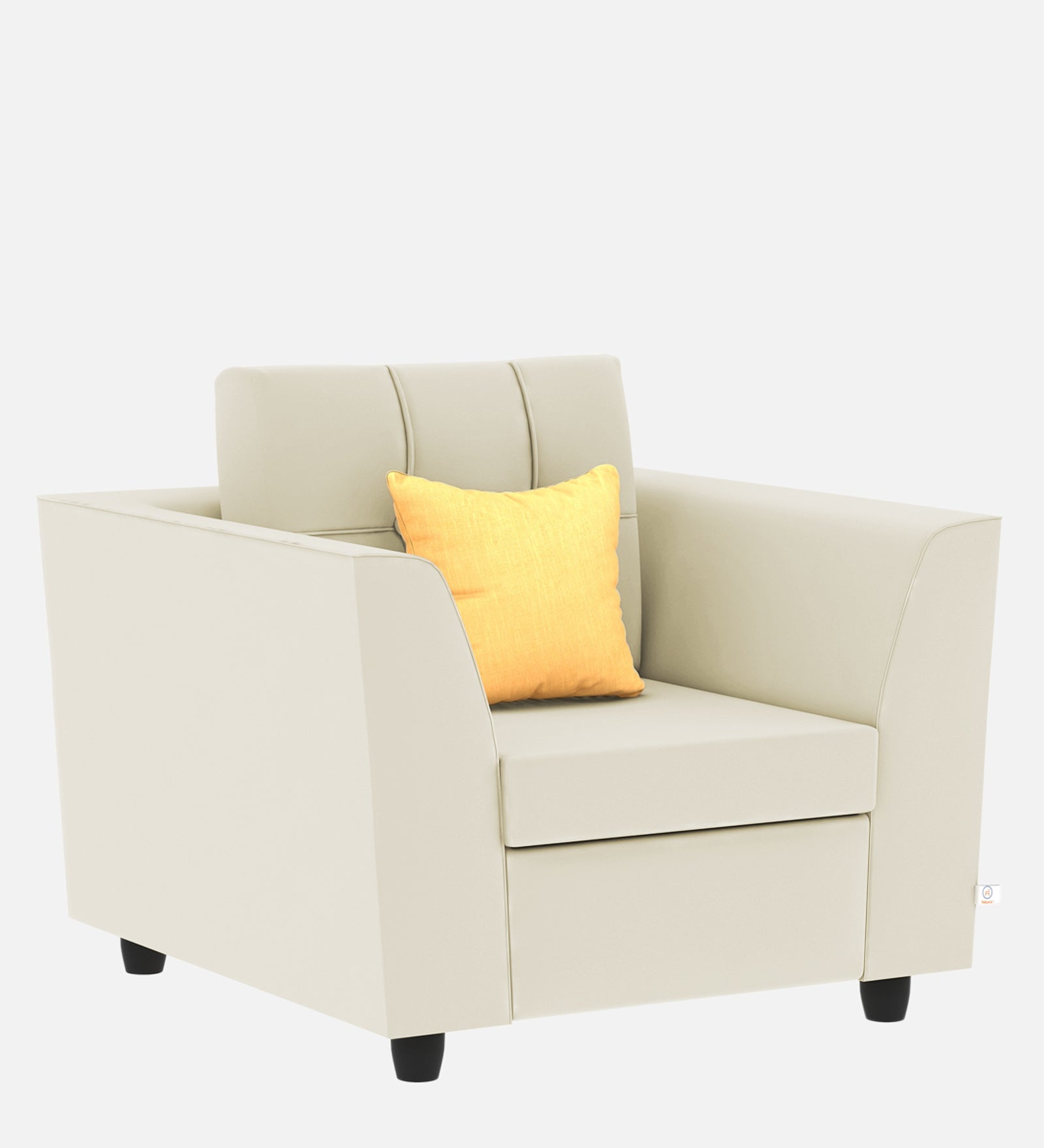 Nestin Velvet 1 Seater Sofa in Warm White Colour