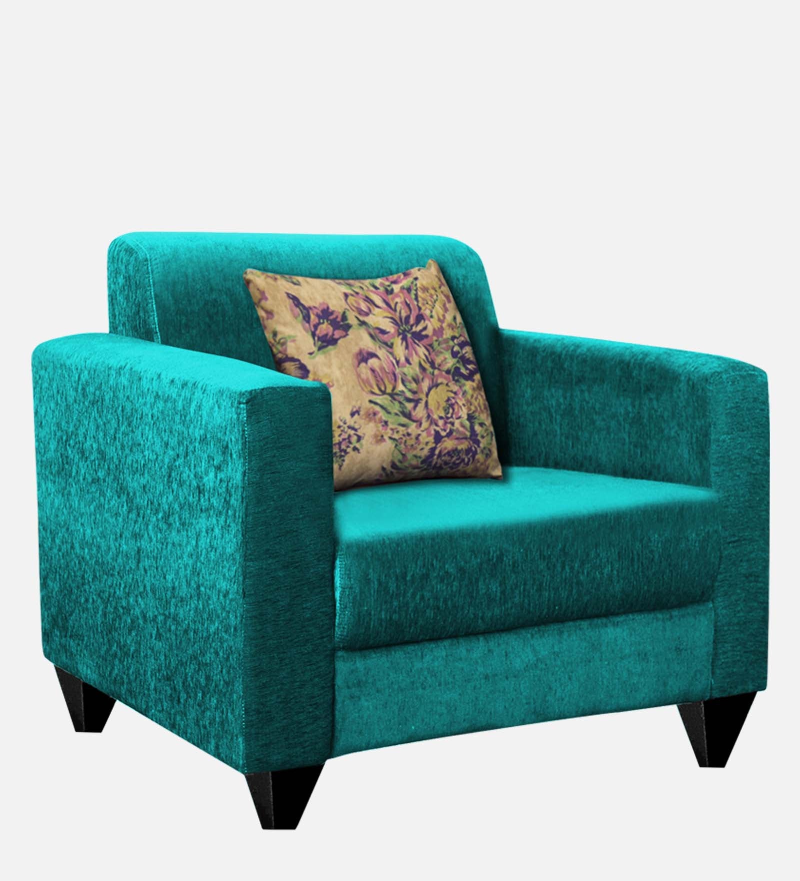 Lipu Fabric 1 Seater Sofa in Sea Green Colour