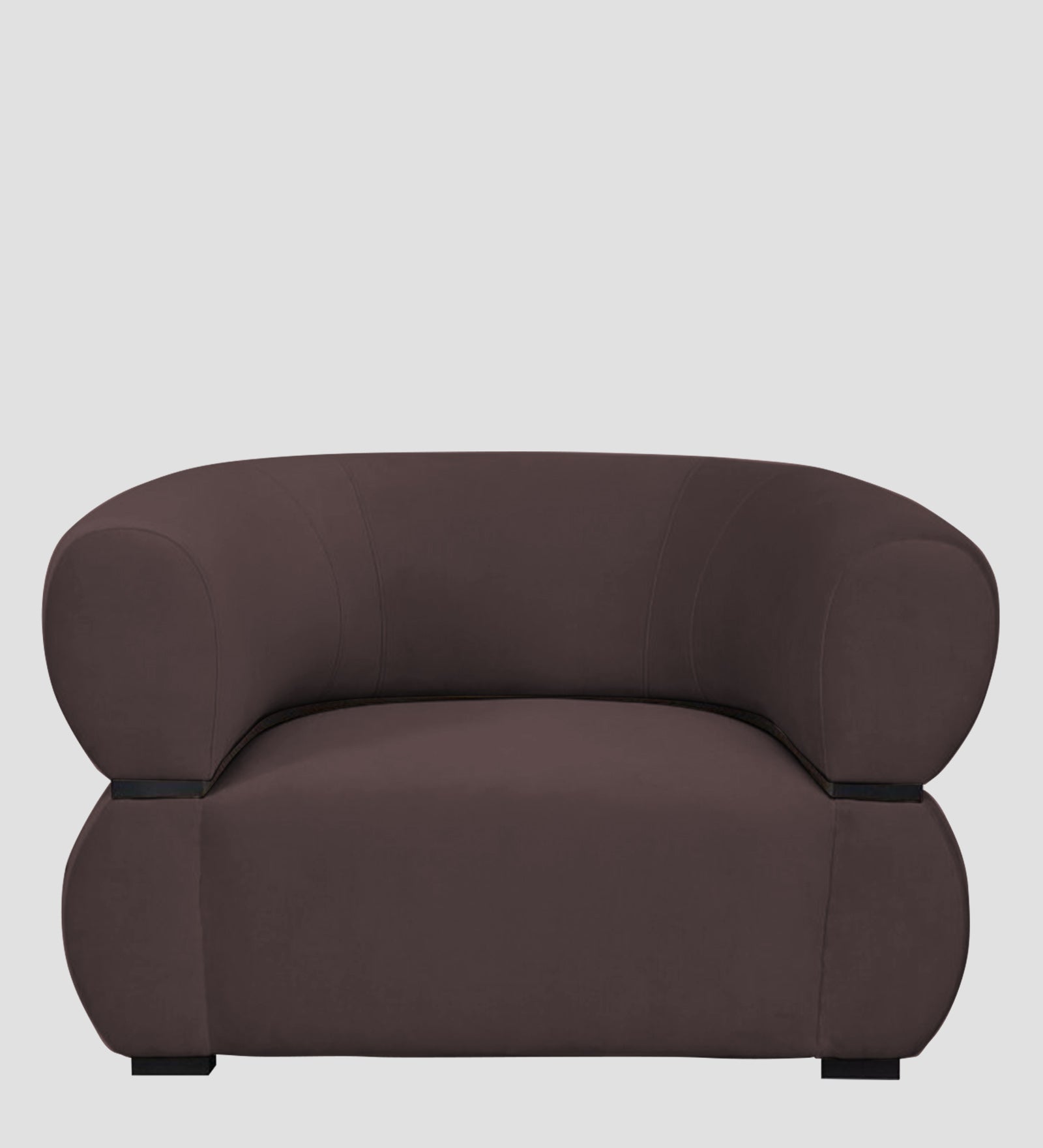 Kula Velvet 1 Seater Sofa In Mocha Brown Colour