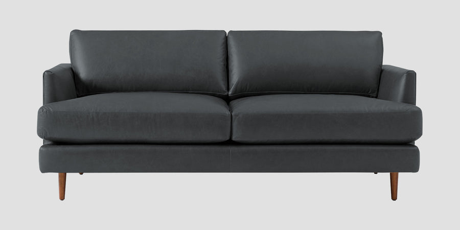 Sterio Leatherette 2 Seater Sofa In Pepper Grey Colour - Febonic Living