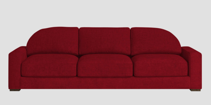 Dara Fabric 3 Seater Sofa In Ruby Red Colour - Febonic Living