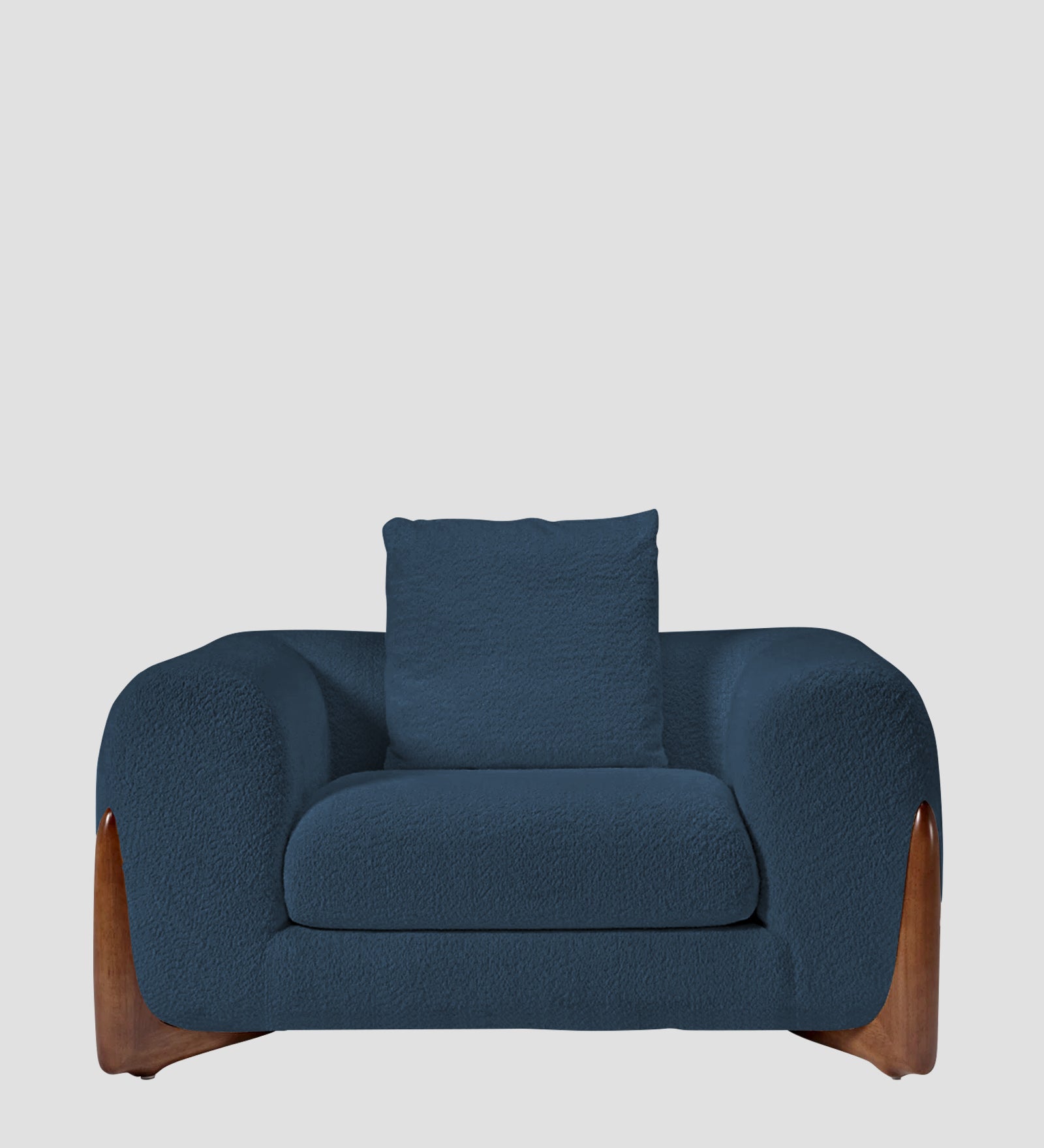 Boko Boucle 1 Seater Sofa In Classic Blue Colour - Febonic Living