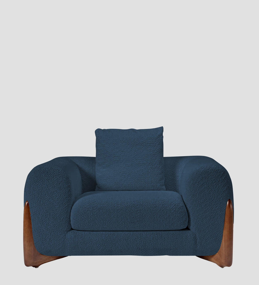 Boko Boucle 1 Seater Sofa In Classic Blue Colour - Febonic Living