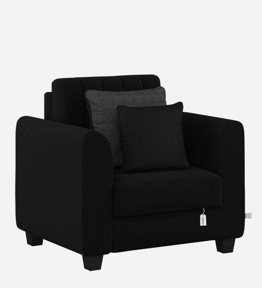 Cosmic Fabric 1 Seater Sofa In Zed Black Colour - Febonic Living