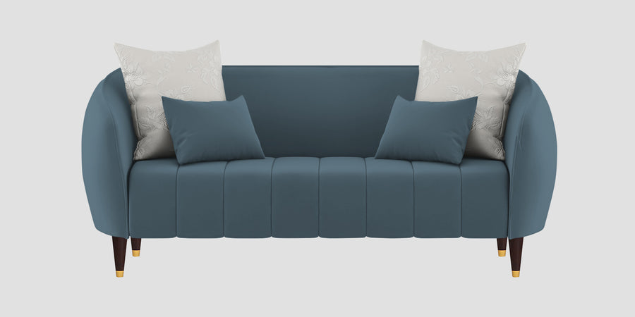 Hairo Velvet 2 Seater Sofa In Oxford Blue Colour - Febonic Living