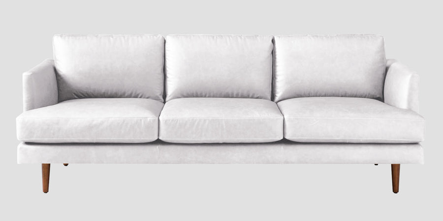 Sterio Leatherette 3 Seater Sofa In Cream White Colour - Febonic Living