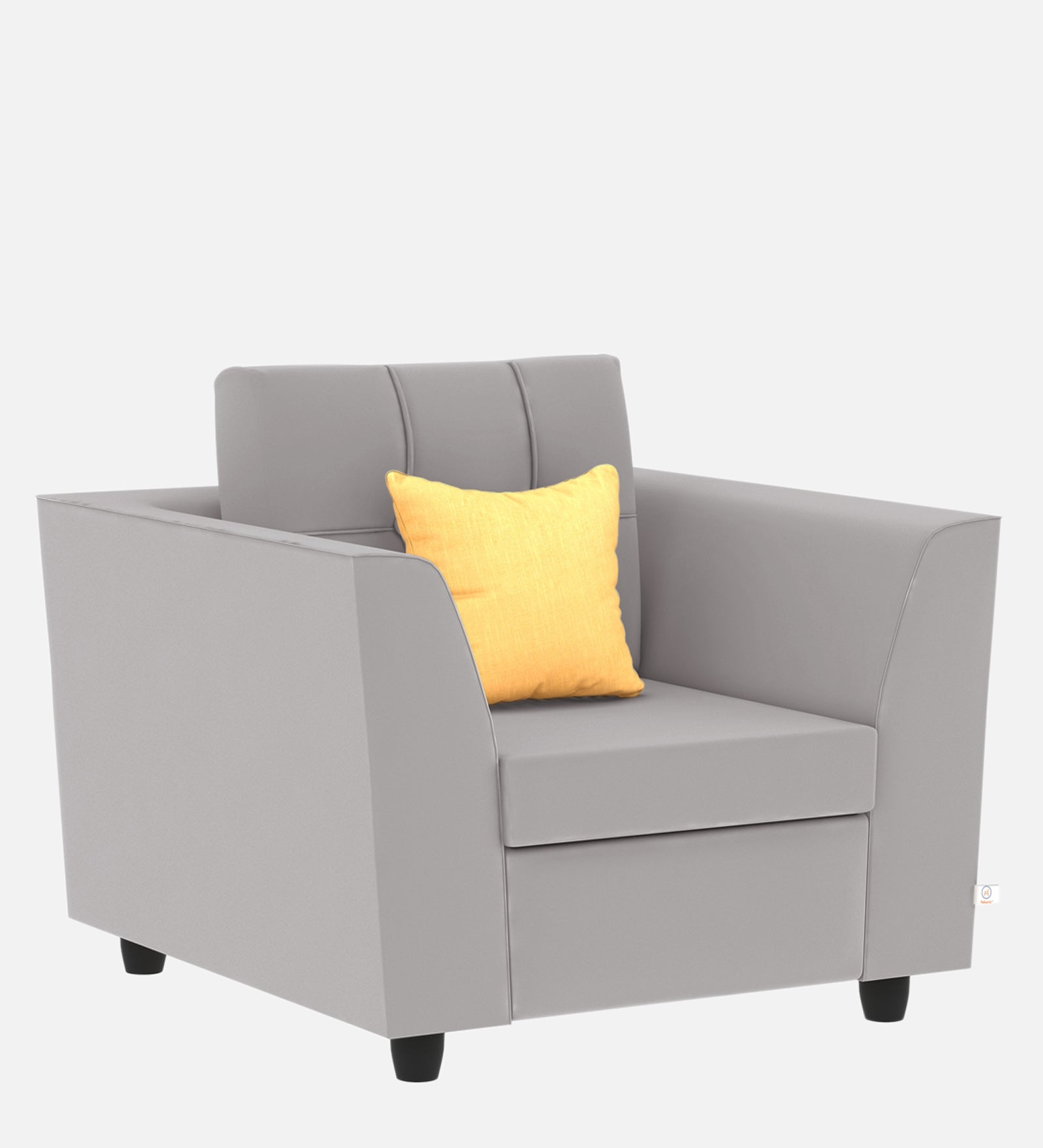 Nestin Velvet 1 Seater Sofa in light grey Colour