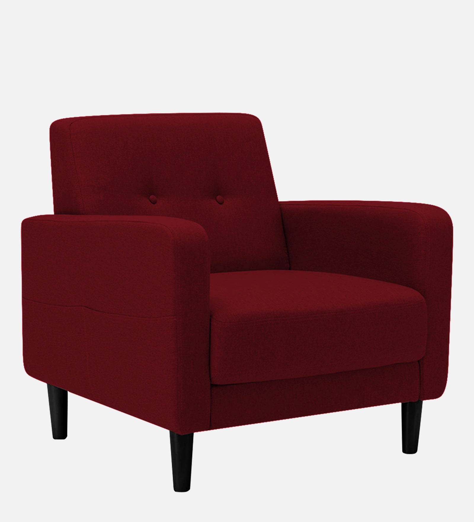 Marq Fabric 1 Seater Sofa in Ruby Red Colour