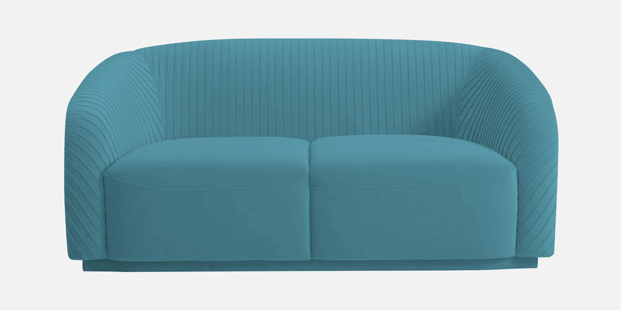 Yara Velvet Fabric 2 Seater Sofa In Aqua Blue Colour - Febonic Living