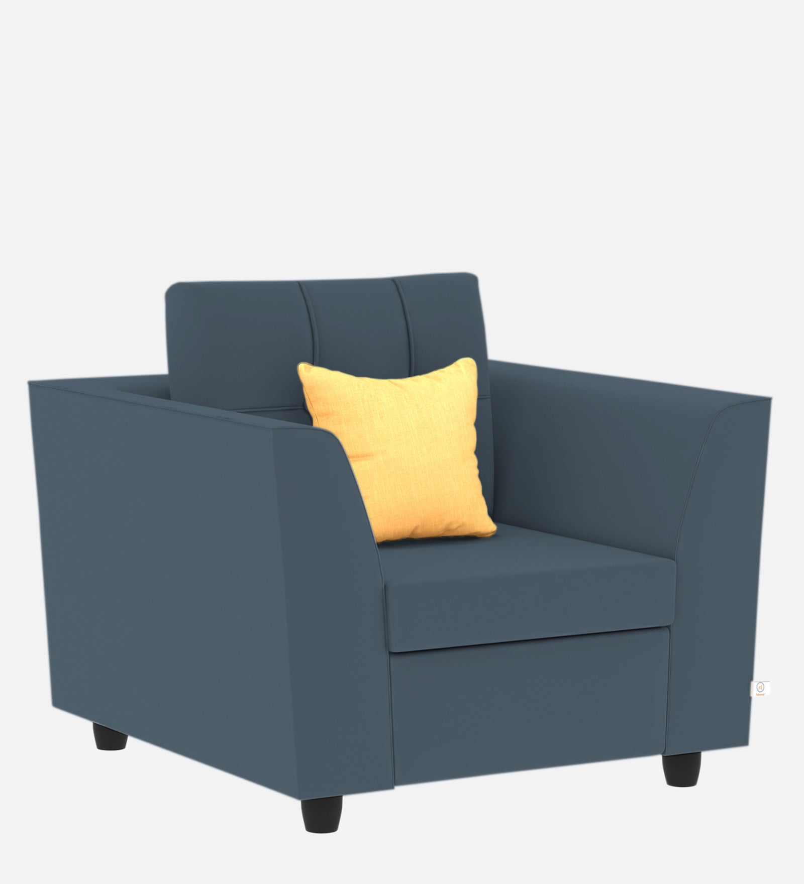 Nestin Velvet 1 Seater Sofa in Oxford Blue Colour