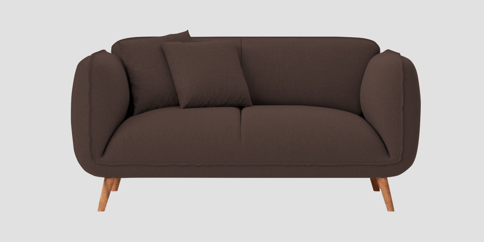 Zia Fabric 2 Seater Sofa In Caramel Brown Colour