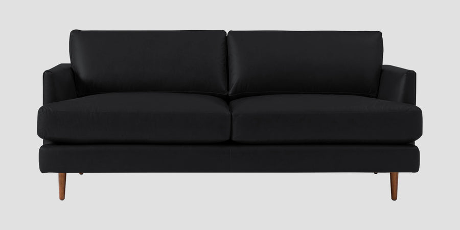 Sterio Leatherette 2 Seater Sofa In Light Black Colour - Febonic Living