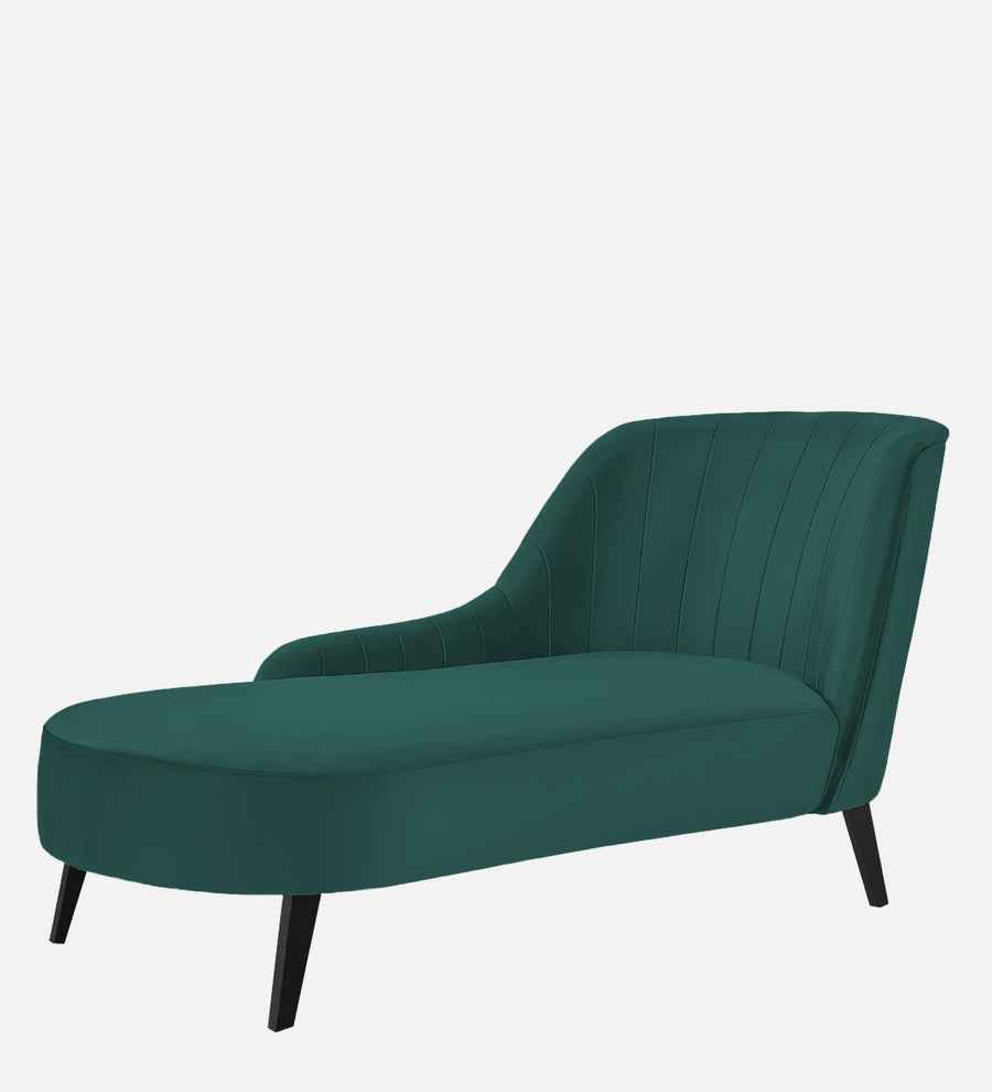 Flora Velvet Lhs Chaise Lounger In Pine Green Colour - Febonic Living