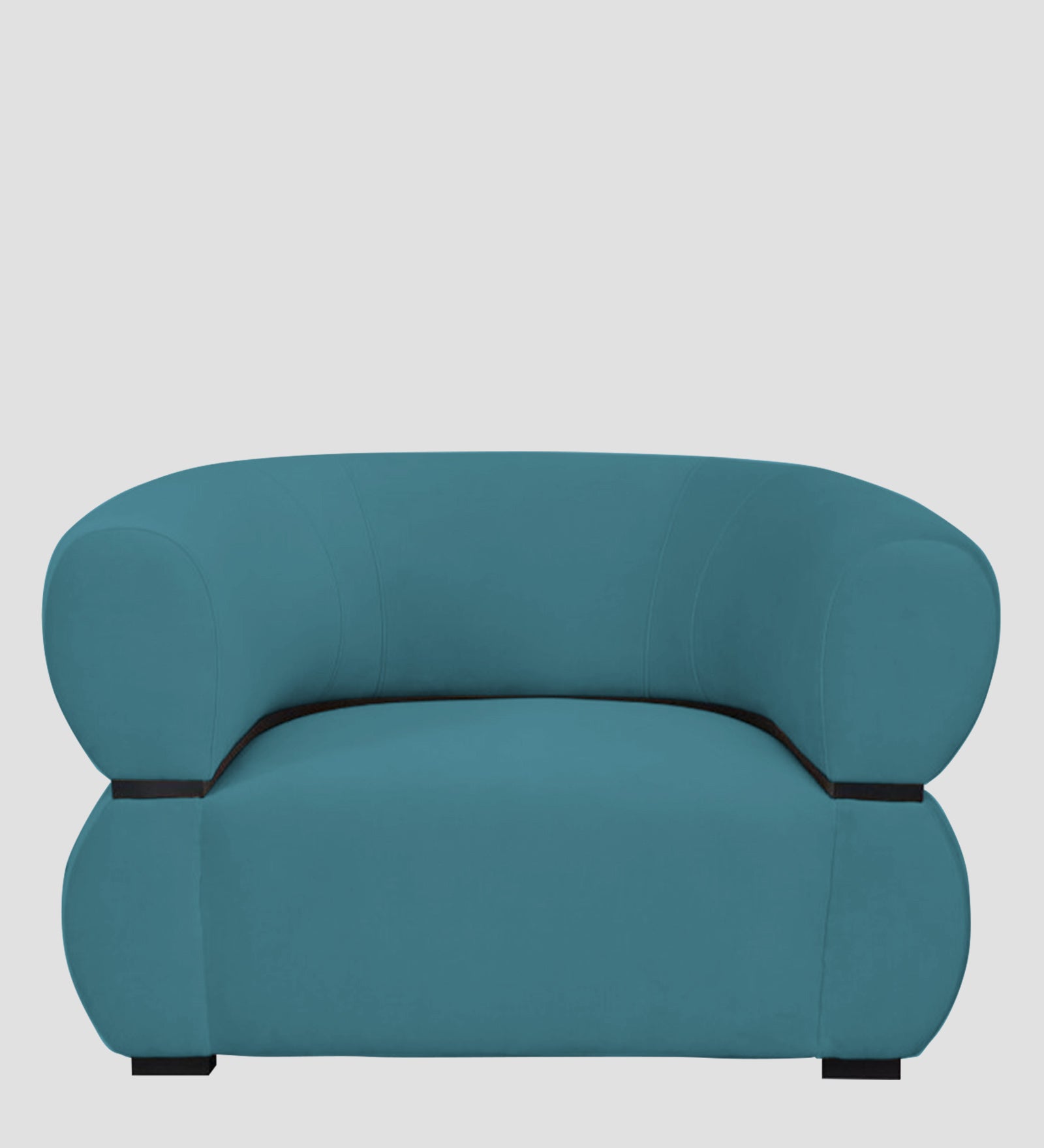 Kula Velvet 1 Seater Sofa In Aqua Blue Colour